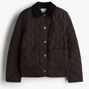 H&M Dark Brown Quilted Utility Jacket